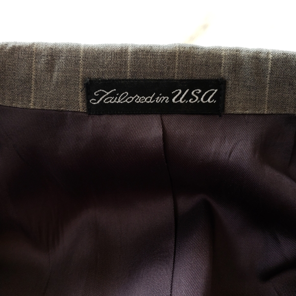 Gray Wool Pinstripe Summer Suit - Picture 3 of 11